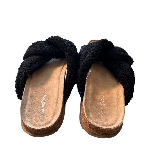 NEW Treasure & Bond Women's Davina Faux Shearling Slide Sandal Size 10 - Picture 3 of 5